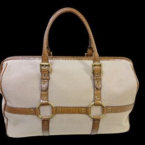 The Limited Canvas And Alligator Embossed Leather Weekend Satchel